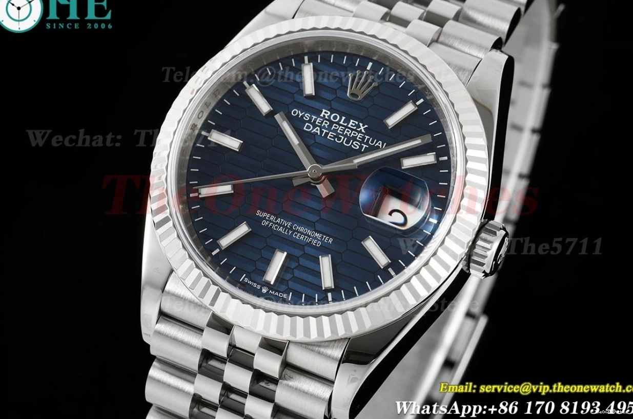 Dial 36mm Jub Datejust SS SS VSF VS3235 126234 Textured Blue 0117